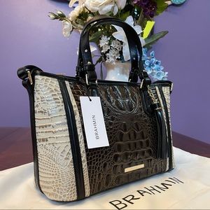 🤎🤎NWT Brahmin Graphite Crestview Mini Asher Satchel Bag